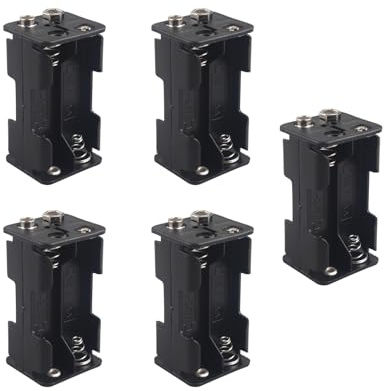 HALJIA 5 Pièces 4 × 1.5V AA Support de Batterie, étui de Rangement de Batterie en Plastique Support de Boîte pour 4 X AA 4AA 6V 4 Fentes Double Face Boîte de Batterie