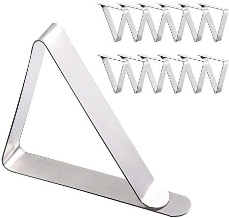 BETRIC Tablecloth Clips -12 Packs Flexible Stainless Steel Picnic Tablecloth Clips for Outdoor Tables,Picnics Marquees,Weddings,Graduation Party(Large) - Suitable for Tables up to 2.2 inches Thick