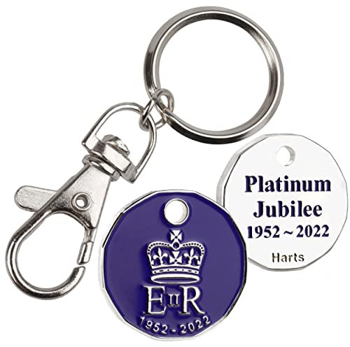 Harts 1 unit New Shape £1 coin Trolley Tokens Keyrings Supermarket Locker (Jubilee)