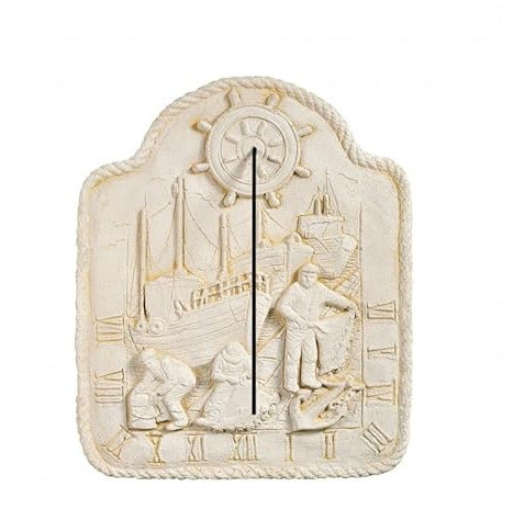 QEM Cadran Solaire Motif Pêche Pierre Naturelle 41cmx51cm