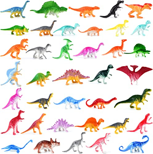 ELECLAND 39 PCS Mini Dinosaurier Figuren Spielzeug für Kinder - Dinosaurier Spielset & Cupcake Topper für Jungen & Mädchen Geburtstagsfeier & Gastgeschenke