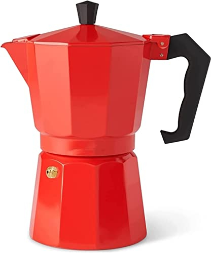 Percolator Coffee Pot Aluminum Mocha Pot Octagon Coffee Pot Mocha Coffee Pot (Color : Red)