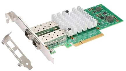 QSFPTEK 10G Ethernet Netzwerkkarte, 2*SFP Port Server PCI-E Netzwerkkarte mit Broadcom BCM57810S Chipsatz,10 Gbit/s Ethernet Adapter, 10 Gigabit LAN NIC-Karte für Windows Server/Linux/Vmware