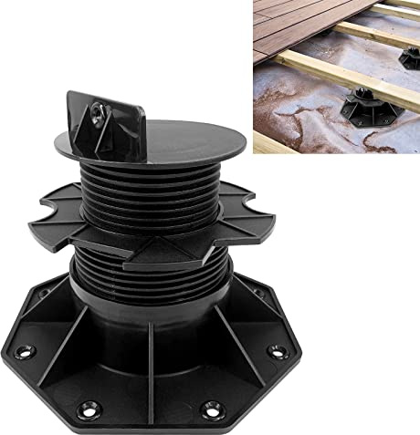 YRHome Lot de 30 plots réglables en hauteur - Basique - 60 à 140 mm - Pieds réglables - Pour lames de terrasse, sous-structure, bois, plastique BPC (60-140 mm)
