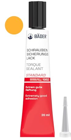 Der ORIGINAL Schraubensicherungslack STANDARD Orange 20ml von BÄDER LACKE. Die Referenz 1962 - Hilfsmittel zum Sichern, Signieren, Plombieren, Versiegeln, sowie zum Manipulationsnachweis