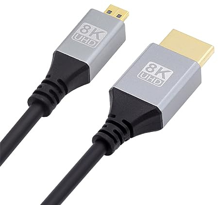 NFHK Micro HDMI 2.1 Ultra Sottile HDTV Cavo 8K 4K Iper Super Flessibile Sottile Cavo Tipo-A a Tipo D per Fotocamera HDTV 50CM