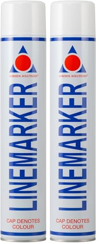 Aerosol Solutions Peinture de Marquage au Sol – Bombe Blanche 750 ml, Aérosol Traçage Gazon, Route, Parking, Séchage Rapide – Pack de 1 (Lot de 2)