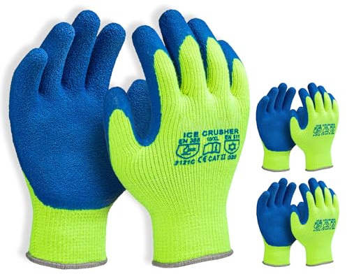 Colorus 3 x Profi Arbeitshandschuhe Latex gefüttert Winter Gr. L (9)