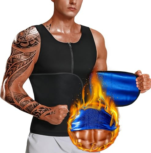 Mulnall Sauna Vest Men Sweat Suit Waist Trainer Vest(UKBH10072-01-L)