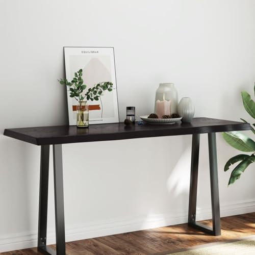 Buzaza Tischplatte 160x60x(2-6) cm Massivholz Behandelt Baumkante Schreibtischplatte Bürotischplatte für Schreibtisch, Esstisch