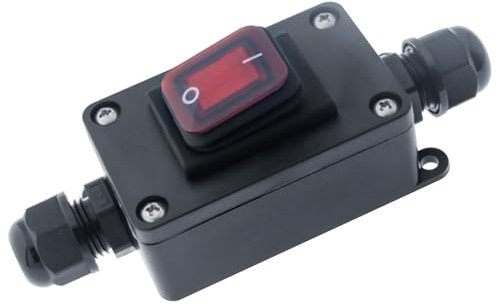 Maschinenschalter Switch Pushbutton, Maschinen Tastenschalter, Drucktaste Inline Schalter AC220V 30A, Wippschalter wasserdicht, 4 polig Wippschalter für Außeneinsatz Auf