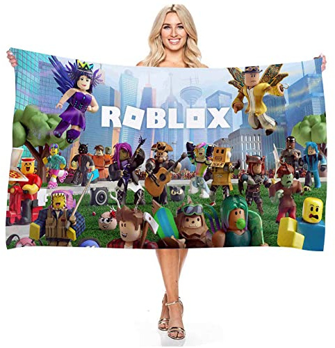 YEIUZPT Robllox Beach Towel, Microfibre Bath Towel for Kids Soft Absorbent Beach Blanket Portable Sauna Towel Camping Towels Quick Drying Towel for Swimming Sports Beach Gym (75 x 150 CM)