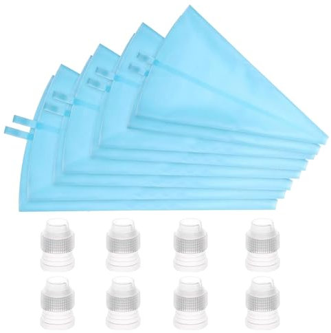 Tasche e prese a bussola, sacchetti a bussola riutilizzabili, set di 16 boccole a bussola riutilizzabili per glassatura, kit di tubazioni di glassa di qualità alimentare, set di decorazioni