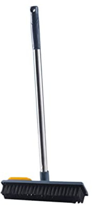 HOLIDYOYO 38cm Floor Scrub Brush Squeegee and Rubber Bristles, Portable Pet Hair Removal Broom for Hardwood, Tile and Carpet Cleaning, Grout Brush for Bathroom and Kitchen