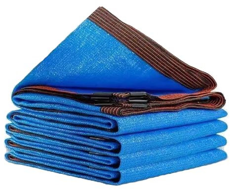 Telo parasole blu con occhielli, 6 x 10 m, telo a rete per esterni, per serre, giardino, patio, cortile, piante, tettoie e coop