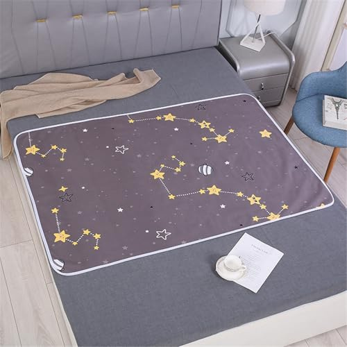 SXTYYH Karikatur Druck Inkontinenzunterlage Waschbar Wasserdicht Doppelseitig Inkontinenz Bettunterlage Auslaufsicher Baumwolle Inkontinenzauflage(100x150cm,E)