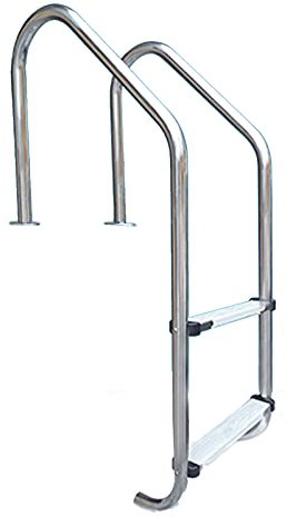 Barandilla de la piscina, Escaleras for piscina enterrada de acero inoxidable de 2 escalones con escalón antideslizante.