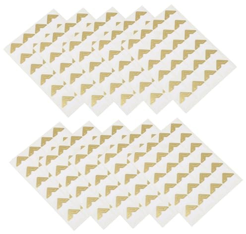 SEWACC 10 Blatt Goldene Fotoecken Selbstklebende Fotoecken Aufkleber für Scrapbooking und DIY Fotoalben Ecken für Tagebuch und Erinnerungen