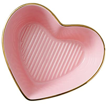 Healifty Adorable Heart Shaped Salad Bowl Food Grade Multi Use Household Bowl for Fruit Snacks Dessert and Soup Dishwasher Safe Nordic Style Pink