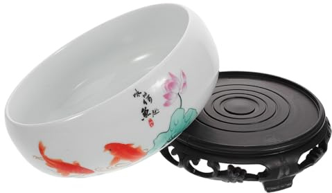 Yardwe Pot De Fleurs Hydroponique pour Jonquilles Et Nénuphars Jardinière Céramique avec Base Pot De Plantation pour Maison