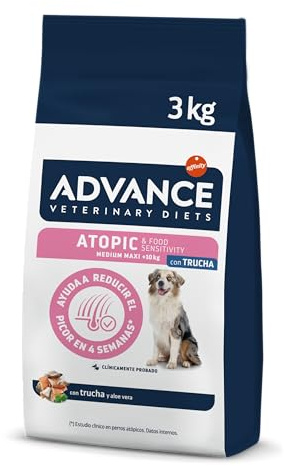 Advance Veterinary Diets Atopic Medium & Maxi - Croquettes pour Chiens avec Dermatite atopique avec Truite - 3kg
