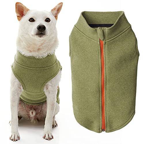 Gooby Hundepullover aus Mikrofaser-Fleece mit Reißverschluss, warm, doppellagig, weiches Mikrofaser-Fleece, zum Hineinsteigen, ohne Ringleine, Winter-Hundepullover für kleine Hunde und mittelgroße