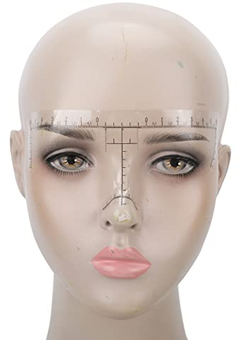 Plantillas de Regla de Cejas Desechables 100 Piezas Regla de Cejas Pegatina de Regla de Cejas Desechable para Microblading con Escala Estándar para Todas las Formas de Cara