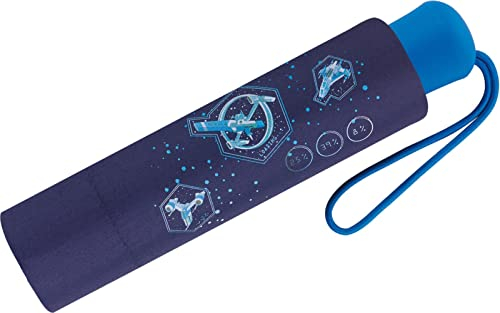 Scout Kinder-Taschenschirm mit reflektierendem Streifen Nebula, 90 cm