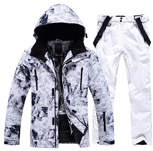 Men's Ski Suit Waterproof Snow Suits Two Piece Snowboard Jacket and Pants Set Outdoor Windproof Winter Warm Snowsuits