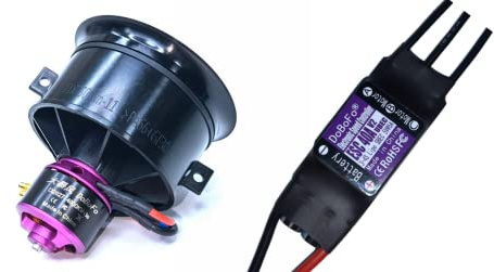 DoBoFo EDF 50 mm 3S 4900KV 12,6 V 11 pales avec ESC 40A, ventilateur à conduit avec contrôleur de vitesse électronique, moteur à réaction RC, moteur sans balais, pièces de remplacement pour avion