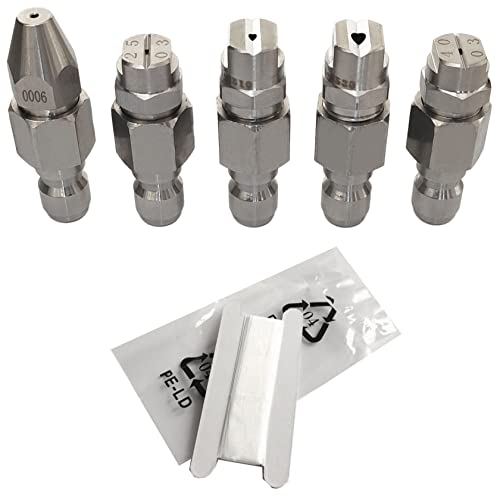 5 Embouts de Buse pour laveuse électrique,Embouts de buse de pulvérisation pour nettoyeur haute pression,1/4 connexion rapide 5 embouts (0006/2503/2510/2530/4003)