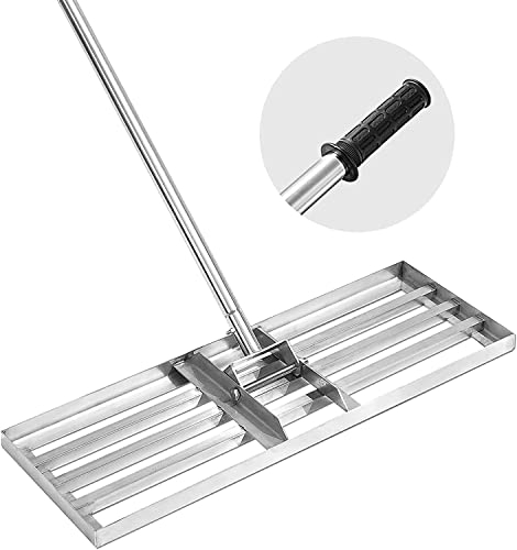 Manual Steel Top Soil Grass Compost Spreader Rake Tool Shaker Lawn Levelling Garden Backyard Lawn Leveller 76cm x 25cm Levelling Rake Lute Heavy Duty Lightweight Galvanised Steel Aluminium