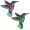 OFFCUP Pared de Pájaros de Metal,2PCS Arte de pared de colibrí, Decoración de Pared de Colibrí de Metal para Balcón Patio Porche Dormitorio Jardín Colgantes de Cerca Césped Patio Escultura