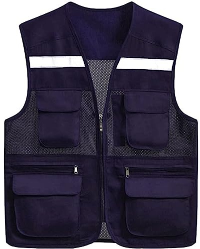 ZUMAHA Gilet Catarifrangente Traspirante Gilet di Sicurezza ad Alta visibilità Tasche con Cerniera Adatto per Uomini e Donne Che corrono di Notte