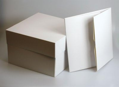 FALGUN White Cake Boxes - 12 Inch square with lid (Pack of 10)