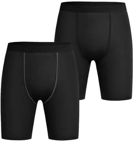 AUYAO Short de Compression Homme, 2 Pièces Sport Séchage Rapide Cycliste, Legging Sport Pantalon Anti-Transpiration et Respirant Fitness Collant Training (XL)