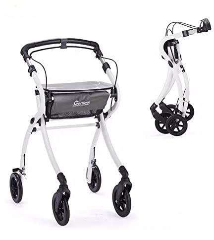 Klappbarer Rollator, Rollator, Gehhilfen, Aluminium-Rollator mit Sitz, höhenverstellbarer Roller, medizinisches Gerät, Gehgestell, tragbarer, klappbarer Roller für ältere Menschen, Gehhilfe für S