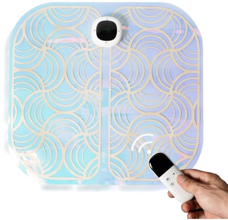 EMS Fußmassagegerät, Fußmassagegerät Elektrisch, Tragbare Ultradünne Matte mit Fernbedienung, Elektrisches Fußmassagegerät zur Durchblutung und Muskelschmerzlinderung, 8 Modi, 19 Intensitäten