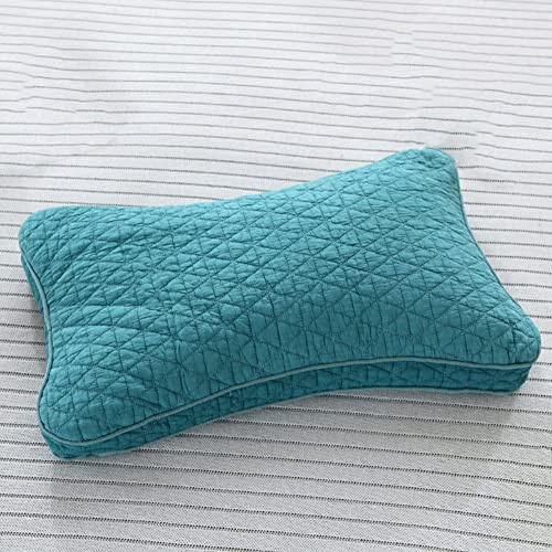 DSOPHORAT Buckwheat Pillow, buckwheat Husk Pillow, Organic Pillow, Neck Pillows for Pain Relief Sleeping, Traditional Healthy Herb Pillow with Buckwheat Filling Comfortable(Blue)