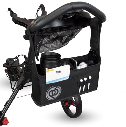 Universal Golf Push Trolley Organizer Tasche, Easy Access Holder für Zubehör, Entfernungsmesser, Getränk und mehr Kompatibel mit Motocaddy, Powakaddy, Clicgear, Cube, Masters, Big Max und vielen mehr