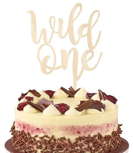 1 Stück Wild One Cake Topper Holz Erster Geburtstag Tortendeko Wild One Kuchen Deko für Jungen Mädchen 1. Geburtstag Party Torte Dekorationen Suppllies