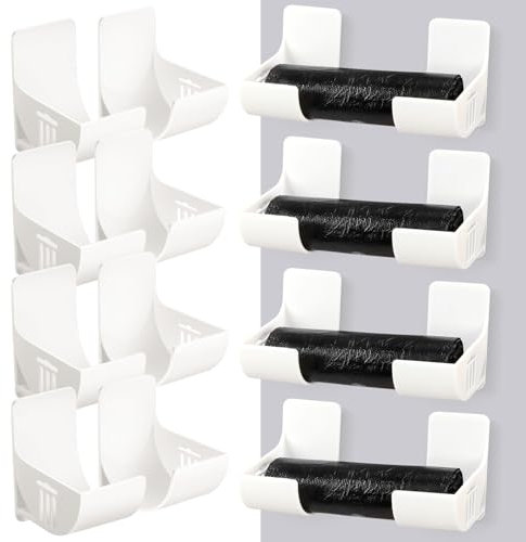 8 pezzi (4 paia), supporto per sacchetti della spazzatura, montato a parete, per sacchetti, stagno, sacco della spazzatura, organizer da cucina, contenitore per sacchetti, stagno, sacco della