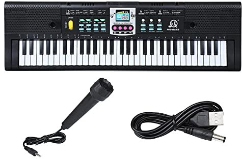 LeeQinersw Tastiera Elettronica 61 Tasti con Microfono per Attività Musicali