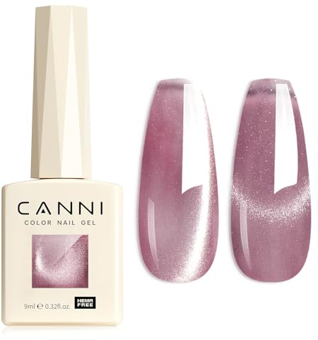 CANNI UV Gel Nagellack Cat Eyes Glitzer Nagellack | Dunkelviolet Glitzer Farbgel Gelnägel UV Lack Soak Off Gel Nail Polish gellack für UV Lampe