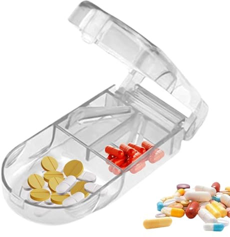 Tablettenschneider-Werkzeug – Reise-Tablettenteiler, Tragbarer Mehrzweck-Tablettenteiler | Einfach Zu Verwendender Pillenzerkleinerer, Pillenschneider Mit Aufbewahrung Für
