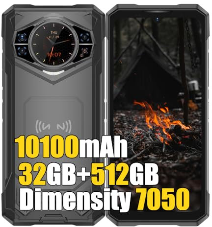 DOOGEE S200X 5G Outdoor Handy (2025), 32GB+512GB/2TB MTK 7050 Outdoor Smartphone Android 14, 6.72 FHD+ Doppel Bildschirm,100MP+20MP, 10100mAh, Dual SIM 4G LTE & 5G Handy, NFC,GPS,OTG, Schwarz