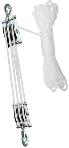 MagiDeal Zug Manuelles Hebe Gerät Tragbares Arbeits Sparendes Lager Kompaktes Schwer Last Flaschenzug Block Und Tackle System, 15 m Seil