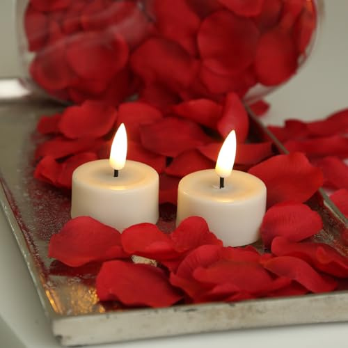 MARELIDA LED Teelichter Mini Echtwachs Deluxe Homeart Teelichter Set mit Batterien realistische 3D Flamme creme (2 Teelichter klein)