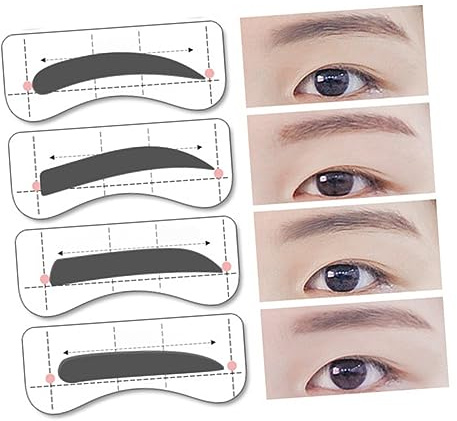 DRESSOOS Pochoirs à Sourcils Autocollants 32 Paires 8 Styles Modèle De Sourcil Pour Débutants Maquillage Précis Outil Beauté