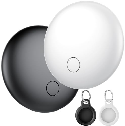 Schlüsselfinder Smart Air Tag Kompatibel mit Apple Wo ist? APP (nur iOS), Bluetooth Key Finder für Gepäck/Koffer Mattes Schwarz Schlüsselfinder Smart Air